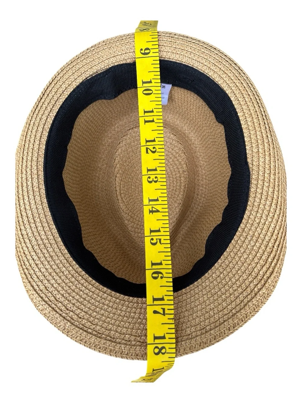 LVaiz Papet Straw Fedora Hat with Black Band - Tan